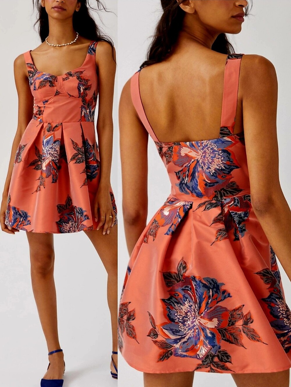 Anthropologie Jacquard Floral Mini Dress Size 10